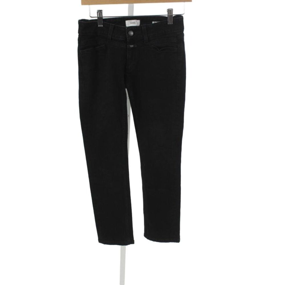 Closed Women Skinny Black Jeans Mid Rise Button Cotton Size 26